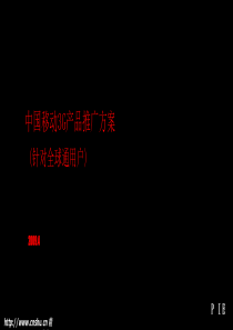 中国移动3G产品对全球通用户的推广方案