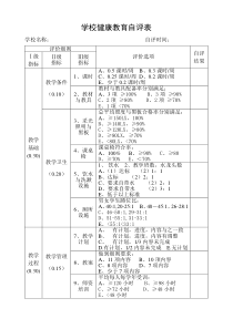 学校健康教育自评表