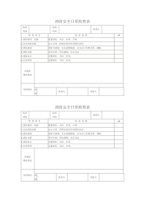 消防安全日常检查表