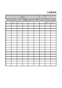 订单物料到位情况表(物料跟踪表)