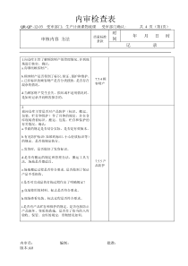 内审检查表(仓库)