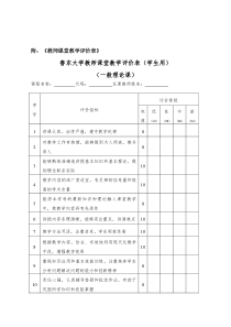 《教师课堂教学评价表》