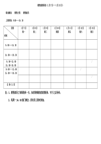 售楼部排班表范本