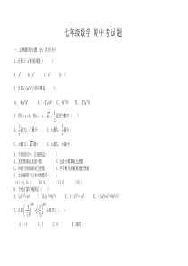 【免费下载】沪科版七年级数学下册期中最好试题