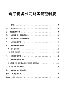 电子商务公司财务管理制度