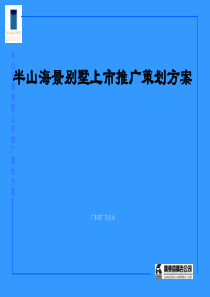 半山海景别墅上市推广策划方案(1)