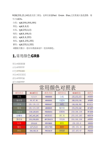 RGB颜色值对照表所有颜色大全)