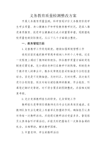 义务教育质量检测整改方案