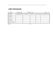 主要产品单位成本表