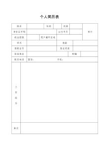 驾驶员简历表