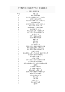 高中物理演示实验及学生分组实验目录