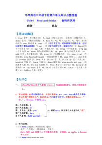 牛津英语三年级下册第六单元知识点整理卷