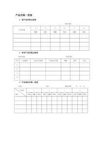 产品价格一览表