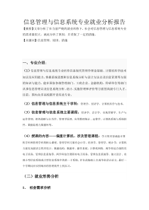 信息管理与信息系统就业报告