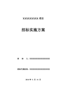 工程招标代理招标实施方案