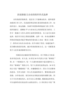 高创新能力企业的组织形式选择