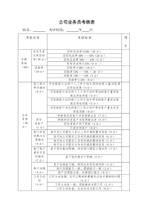 业务员绩效考核表