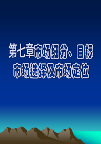 第七章-市场细分、目标市场选择及市场定位