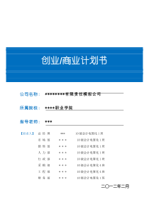 创业商业计划书模板-每组一份-(1)