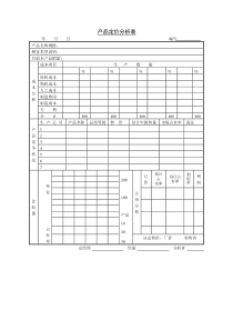 产品定价分析表1