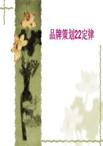 品牌策划22定律