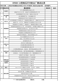 KYN28-12高压柜出厂测试检验记录单通用版