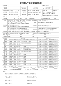 住宅房地产实地查勘记录表