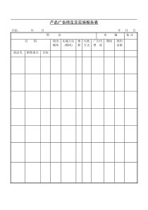 产品广告预定及实施报告表(1)