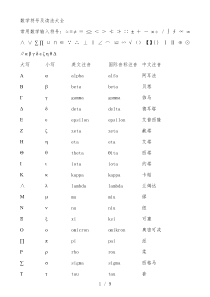 数学符号附读法大全