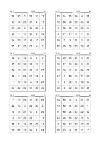 最新舒尔特方格-注意力训练表格6X6(7页42个)便于打印---副本