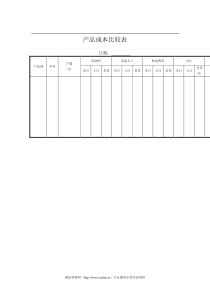 产品成本比较表DOC
