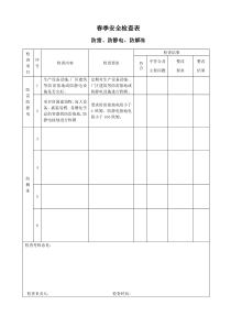 季节性安全检查表