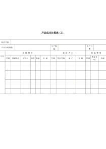 产品成本计算表