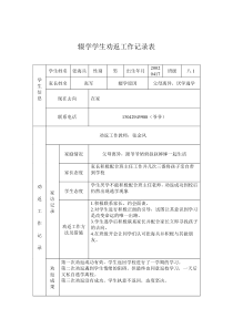 辍学学生劝返工作记录表