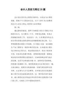 会计人员实习周记20篇