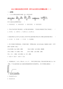 湖北省武汉市华师一附中2016届九年级化学自主招生模拟试题(一)(含解析)