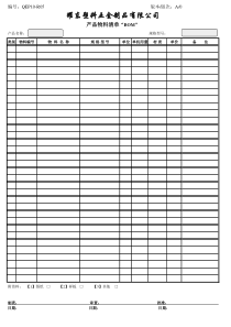 产品物料清单“BOM”(1)