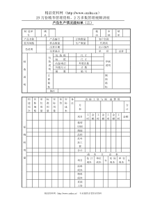 产品生产情况通知单（二）