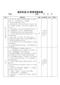 临床和医技科室6S考核标准