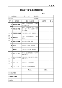 铝合金门窗验收表格