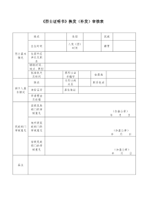 《烈士证明书》换发(补发)审核表