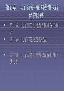 电子商务法规第五章--电子商务中的消费权益保护问题