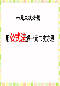 《用公式法解一元二次方程》一元二次方程PPT课件