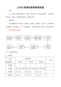 公司日常费用报销管理制度