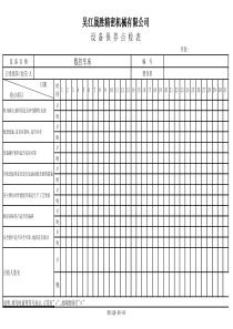 设备保养点检表数控车床