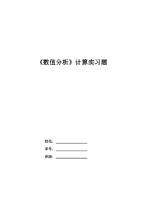 数值分析计算实习题