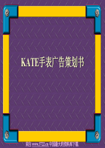 KATE手表广告策划书(ppt 27)