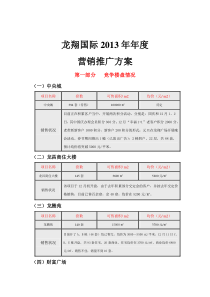 2013年江西龙翔国际江景大盘项目年度营销推广方案