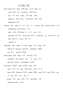 上海版-五年级英语-上册单词-汇总