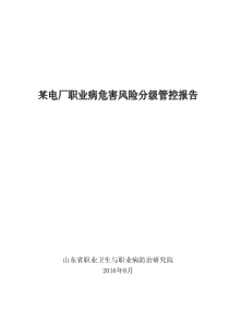 某电厂职业病危害风险分级管控报告